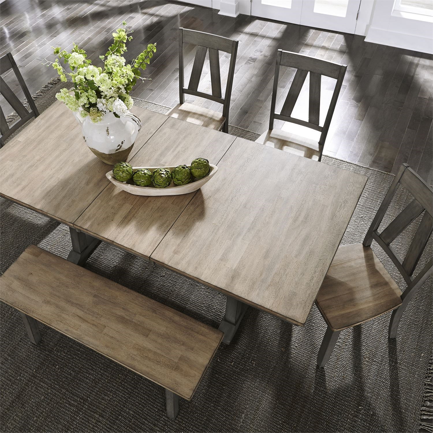 Liberty Furniture Lindsey Farm Transitional Two Toned Trestle